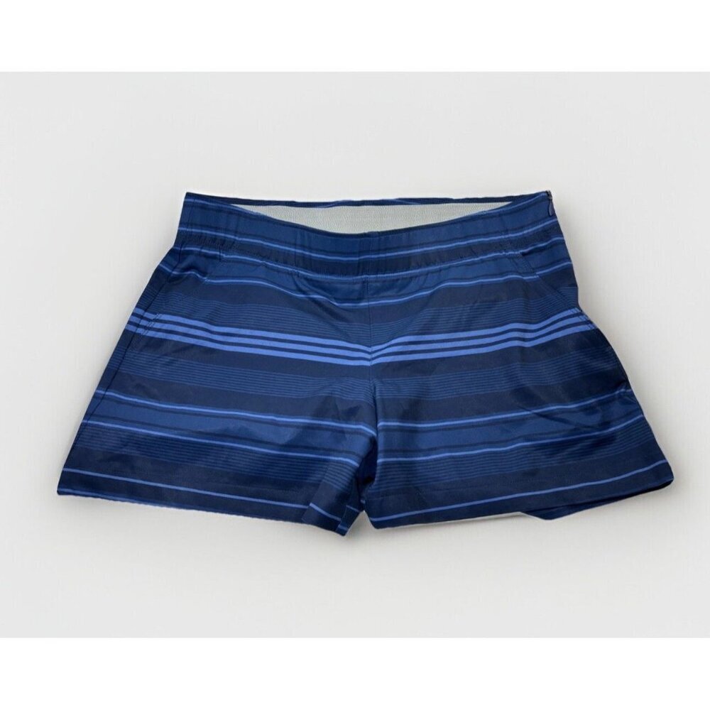 Under Armour Womens Golf Shorts BLUE STRIPE 12 Fitted Heat Gear